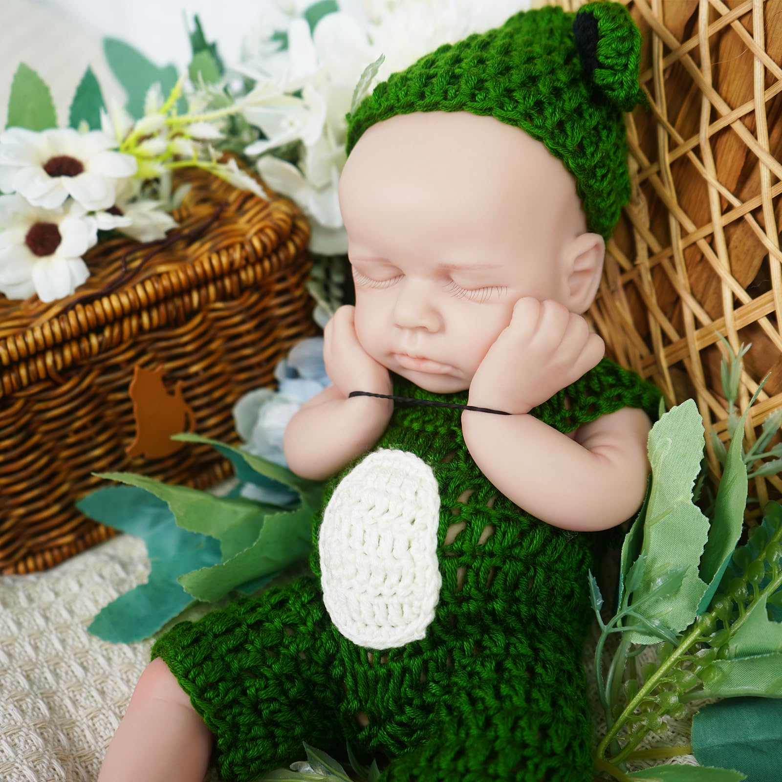 Zilasegy Full Silicone Baby Dolls,12 In Silicone Realistic Newborn Baby Doll, 1:1 Lifelike Reborn Sleeping Dolls - Image 2