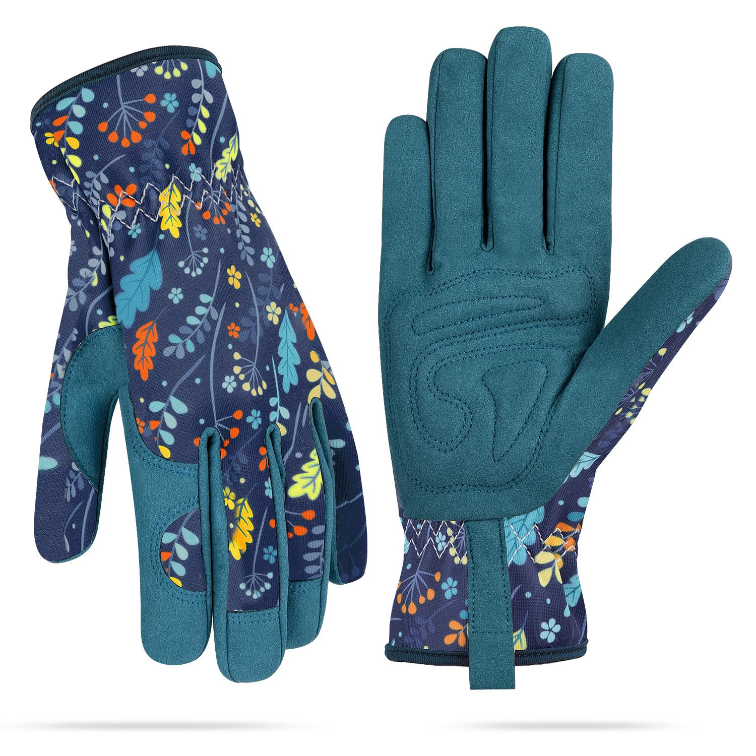 Womens Gardening Weeding Working Gloves, Leather Garden Glove for Women Thorn Proof No Stab for Digging, Planting,Pruning