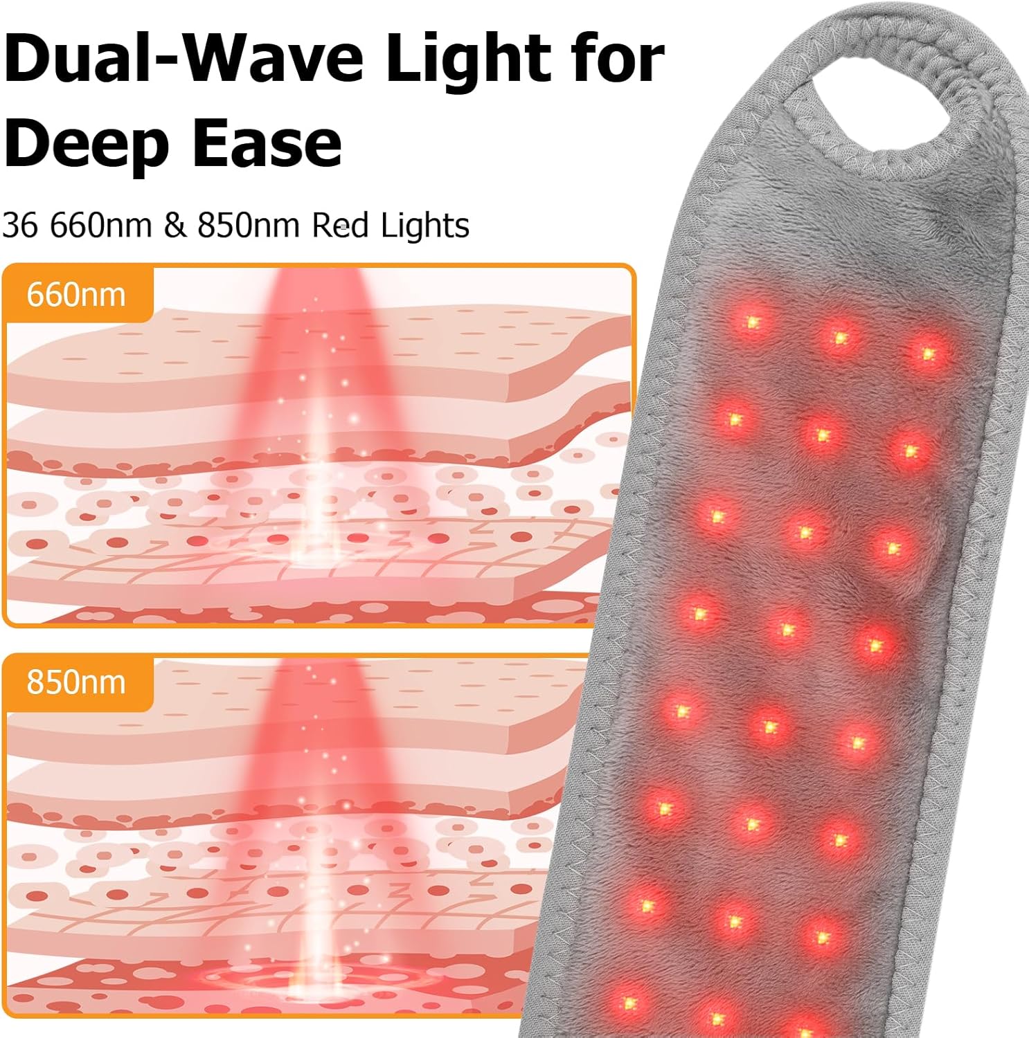 Cordless Wrist Heating Pad Massage, Wrist Massager with Heat and Red Light, Carpal Tunnel Massager, Red Light Therapy for Wrist and Hand, 660nm/850nm, Heated Wrist Wrap for Carpal Tunnel Relief