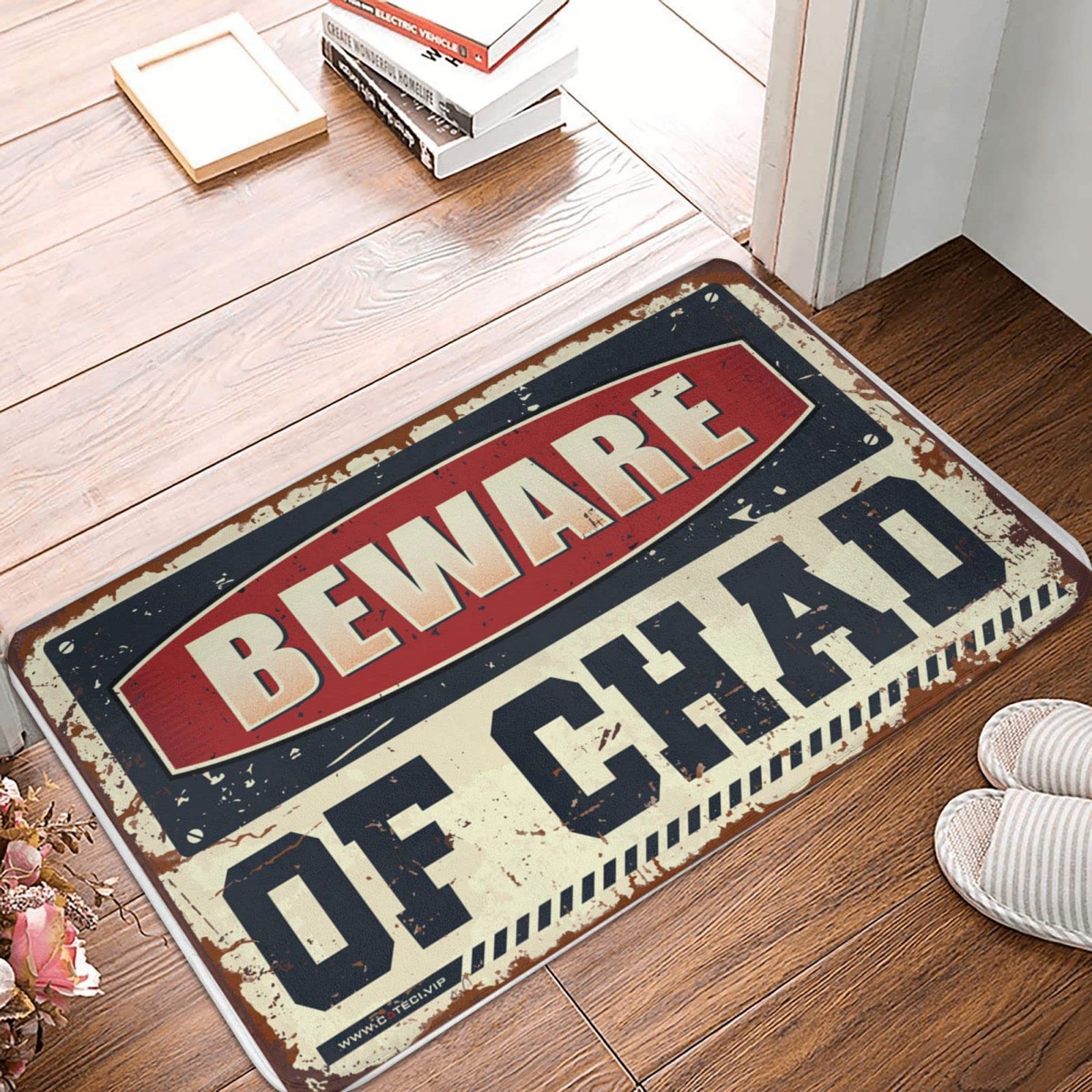 Paillasson cool Beware of Chad 50x80 cm pour entrée de chambre