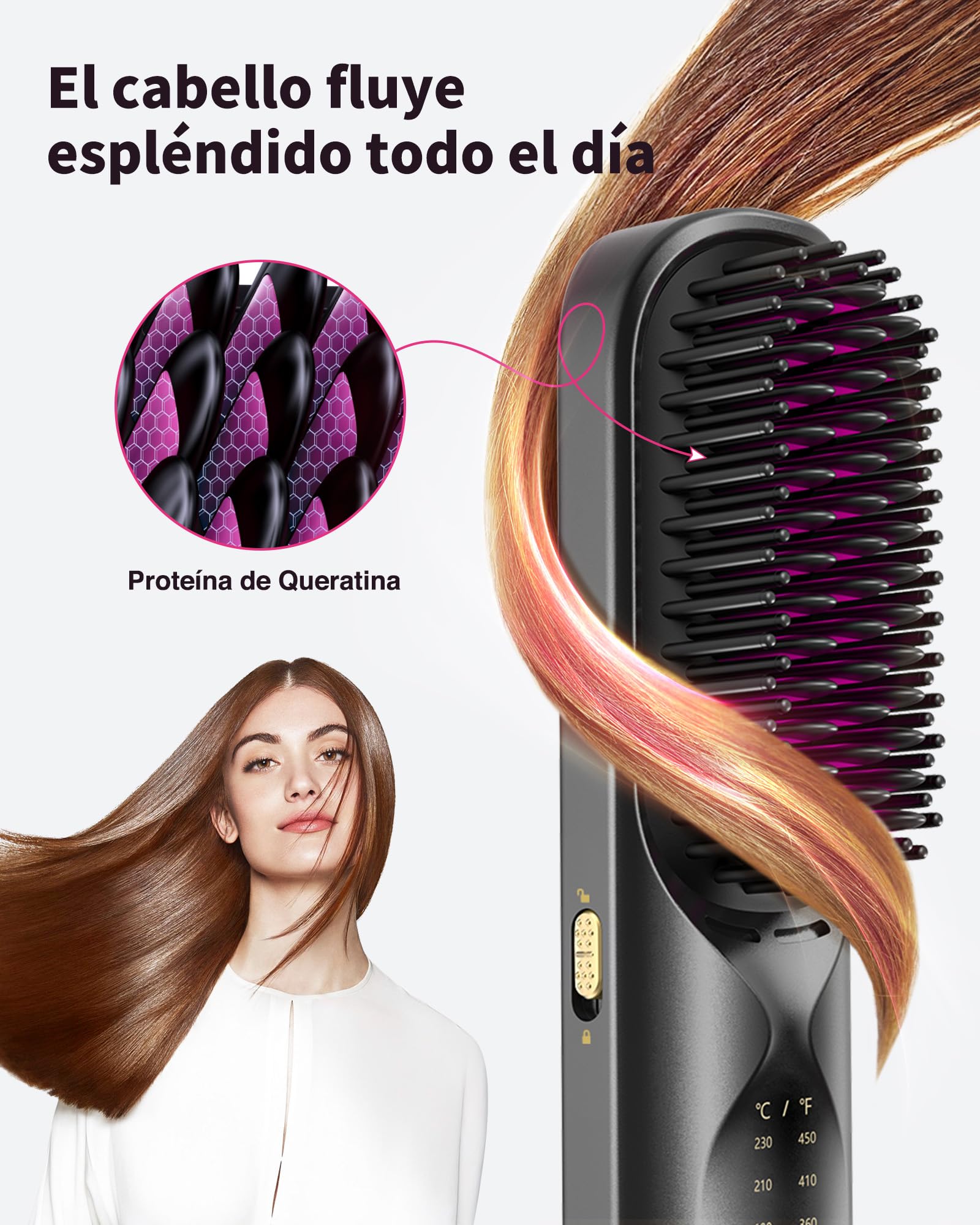 Bopcal Cepillo Alisador Pelo Inalámbrico, 10000mAh Mini Plancha del Pelo Profesional 3 in 1, Calentamiento Rápido 30S, Anti-Escaldaduras, 6 Temperaturas, 120-230 ℃, Use en Casa/Viaje, Negro