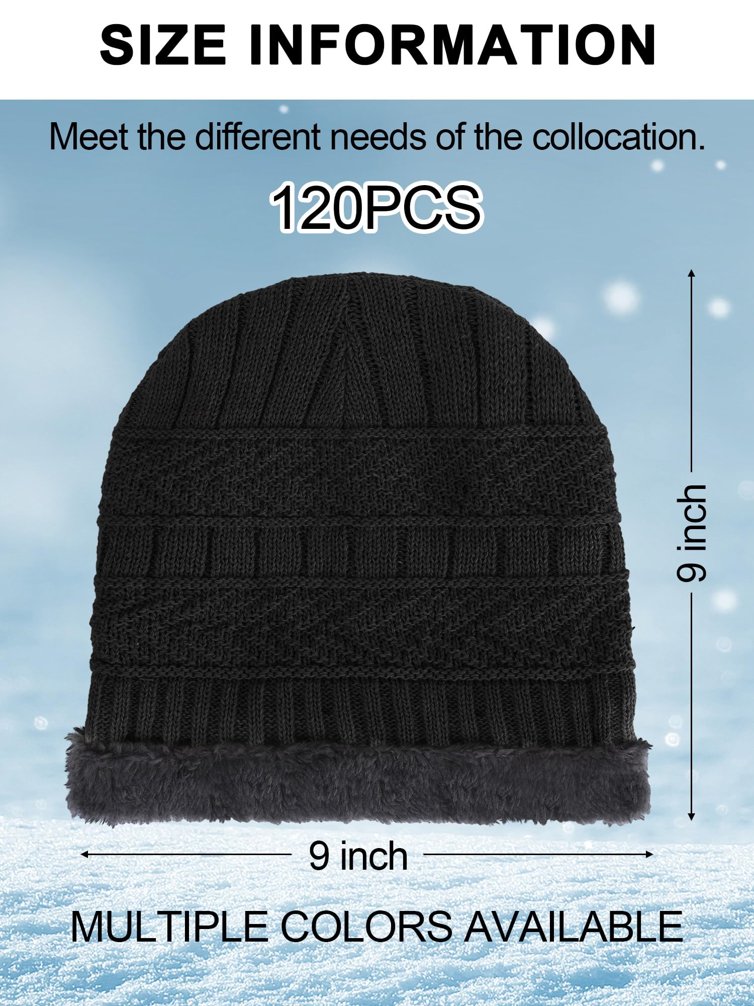 Geyoga Gorros de invierno a granel para hombres y mujeres, con forro polar, gorro cálido de punto de invierno