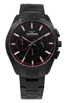 r*7様 TECHNOS ブラック クロノグラフ腕時計 TECHNOS（時計） 【テクノス】 TECHNOS 腕時計 メンズ クロノ