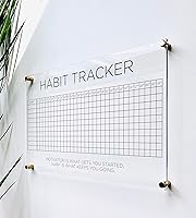 Vista 1 de Large Clear Acrylic Habit Tracker for wall Dry-Erase Message White Board Calendar Wall Mounted Office Home Family Organization Tools Must Haves