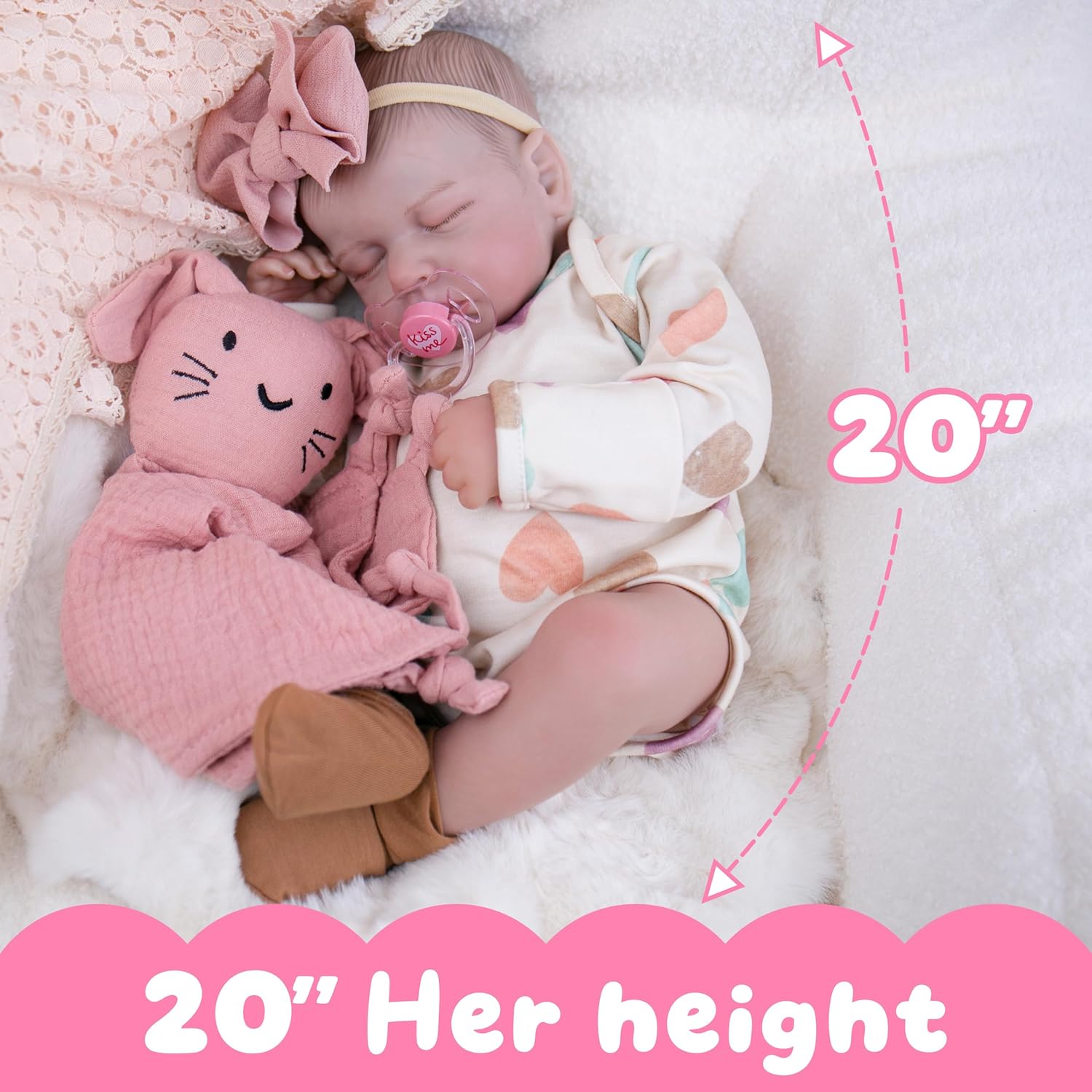 Lifelike Reborn Baby Dolls - 20 Inch Realistic Newborn Baby Dolls Girl, Real Life Baby Dolls with Soft Weighted Body, Real Baby Reborn Gift for 3+ Years Old Kids