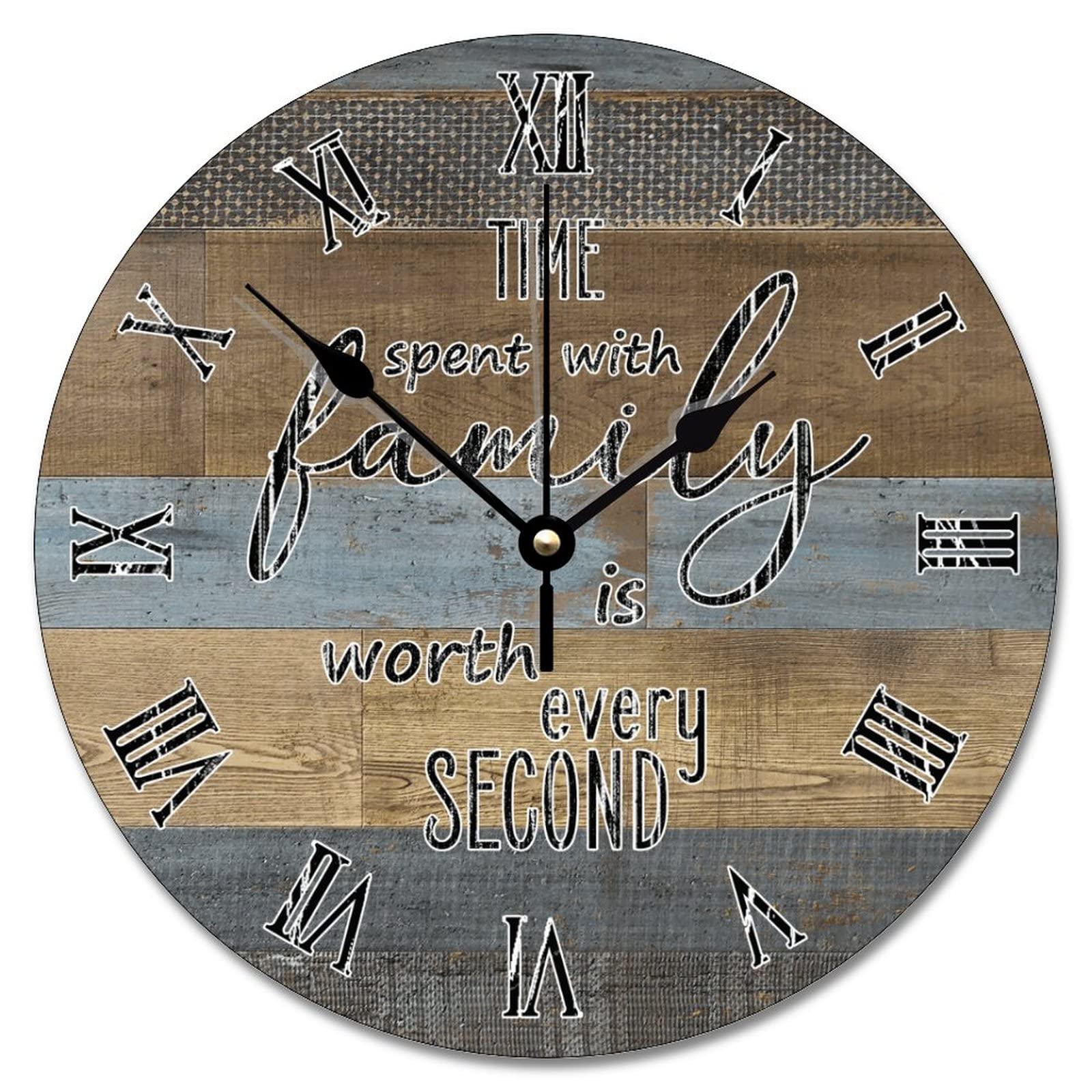 Horloge murale en bois vintage decoration interieure salon et chambre 30cm