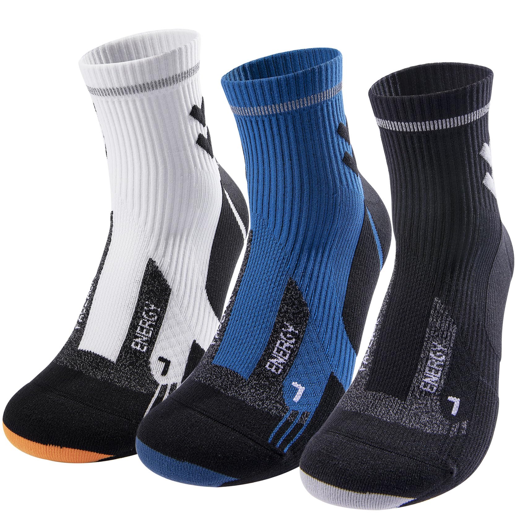 Fauzauk Laufsocken Herren Damen Wandersocken Sommer Kurze Atmungsaktive Anti-Blasen Sportsocken Kompressions Socken for Wandern Trekking Fahrrad 3 Paar