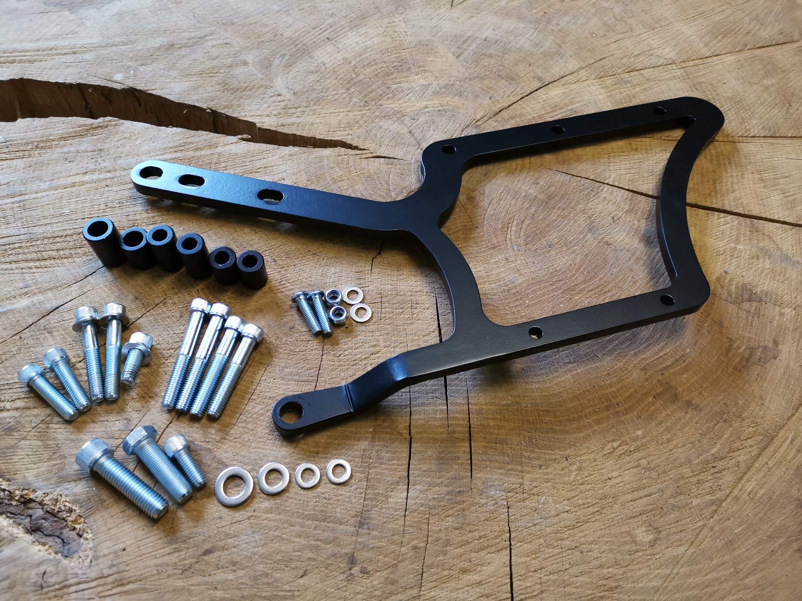 Support Sacoche de Selle Compatible avec HD Softail Fatboy Harley Davidson Mauvais Côté 1997-2017 Revêtement à la Poudre Hertage Deluxe Twin Cam Evolution Evo XL Caisson Poche Latérale