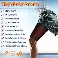 Vista 2 de Hiball Adjustable Thigh and Hamstring Compression Sleeve with 3 Pressure Straps, Thigh Brace for Women Men, Non-Slip Hamstring Compression Wrap