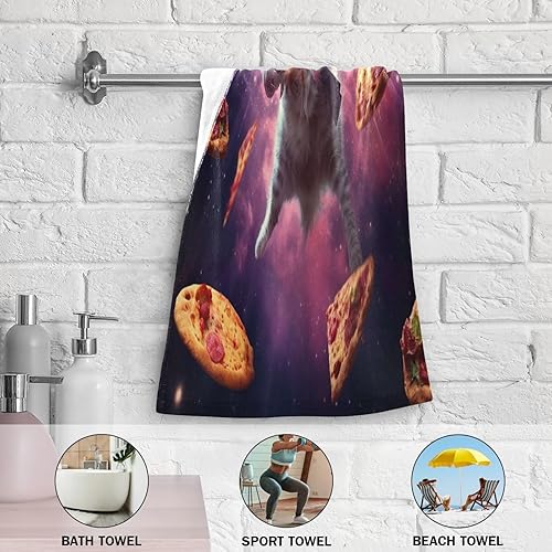 Vista 20 de Juego de 2 toallas de baño de color morado, remolques de mano de lobo, toallas de baño, toallas suaves y absorbentes para baño, cocina, gimnasio