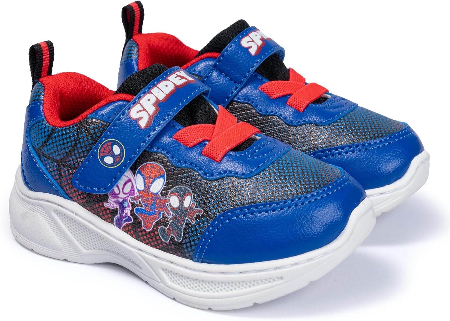 Marvel Spidey Toddler Athletic Sneakers, Blue and Red, Velcro Closure, Mesh Upper, Birthday and Christmas