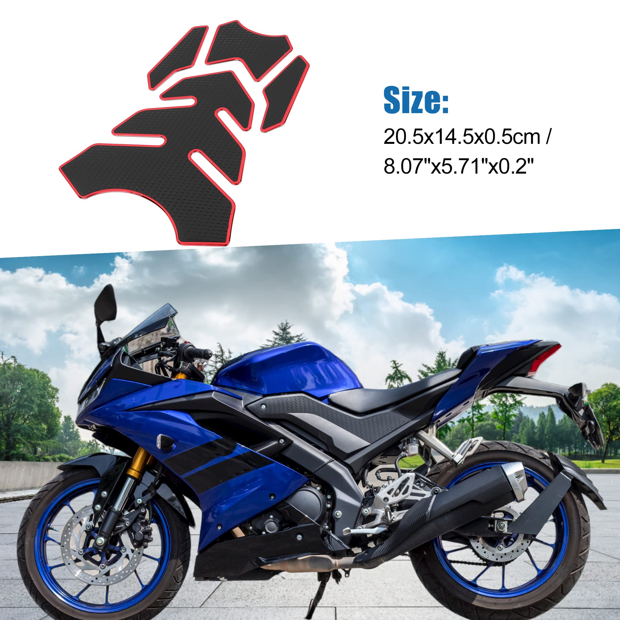 Adesivo Protettivo Per Serbatoio Moto 3D In Gomma PVC - Rosso, Antiusura E Impermeabile - Foto 7