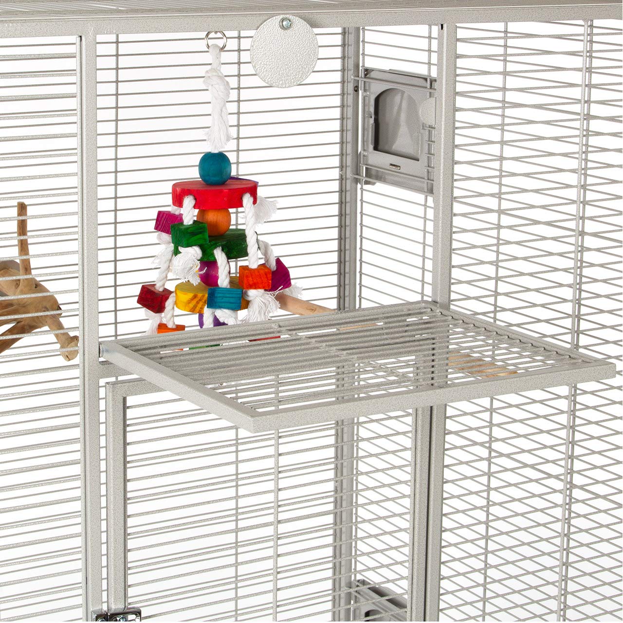 Montana Cages | Premium Vogelkäfig Madeira Single Vogelkäfig für Finken, Sittiche, erweiterbar, 4 Lenkrollen, 4 Edelstahlnäpfe, AVILON Pulverbeschichtet, Platinum Edition, ca. 86 x 56 x 158cm
