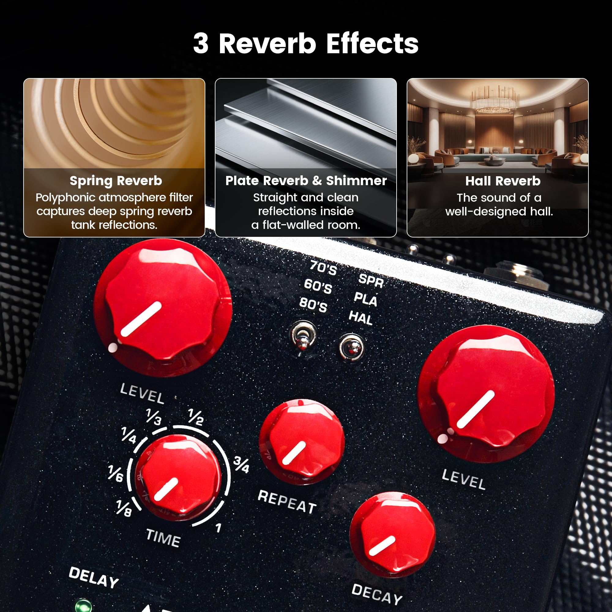Amazon.com: NUX Atlantic Multi Delay and ReverbPedal with Inside