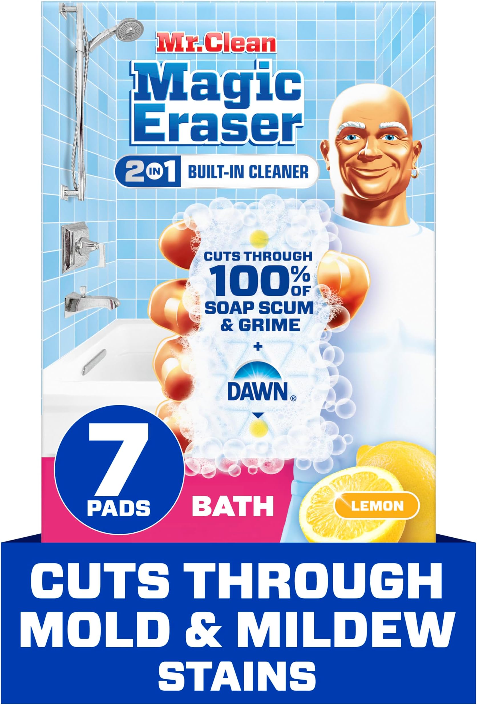 Amazon.com: Mr. Clean Magic Eraser Sponge, Bathroom Cleaner, Soap Scum ...