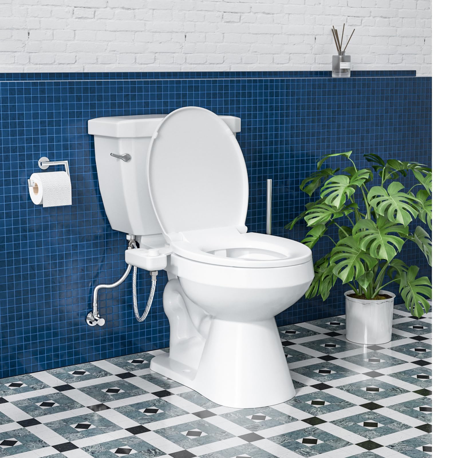 Ultra-Slim Bidet Attachment Self-Cleaning Dual Nozzle Feminine Posterior Wash Accessibility-Enhanced Large Buttons Quick-Release Non-Electric Fresh Water System with — view 7