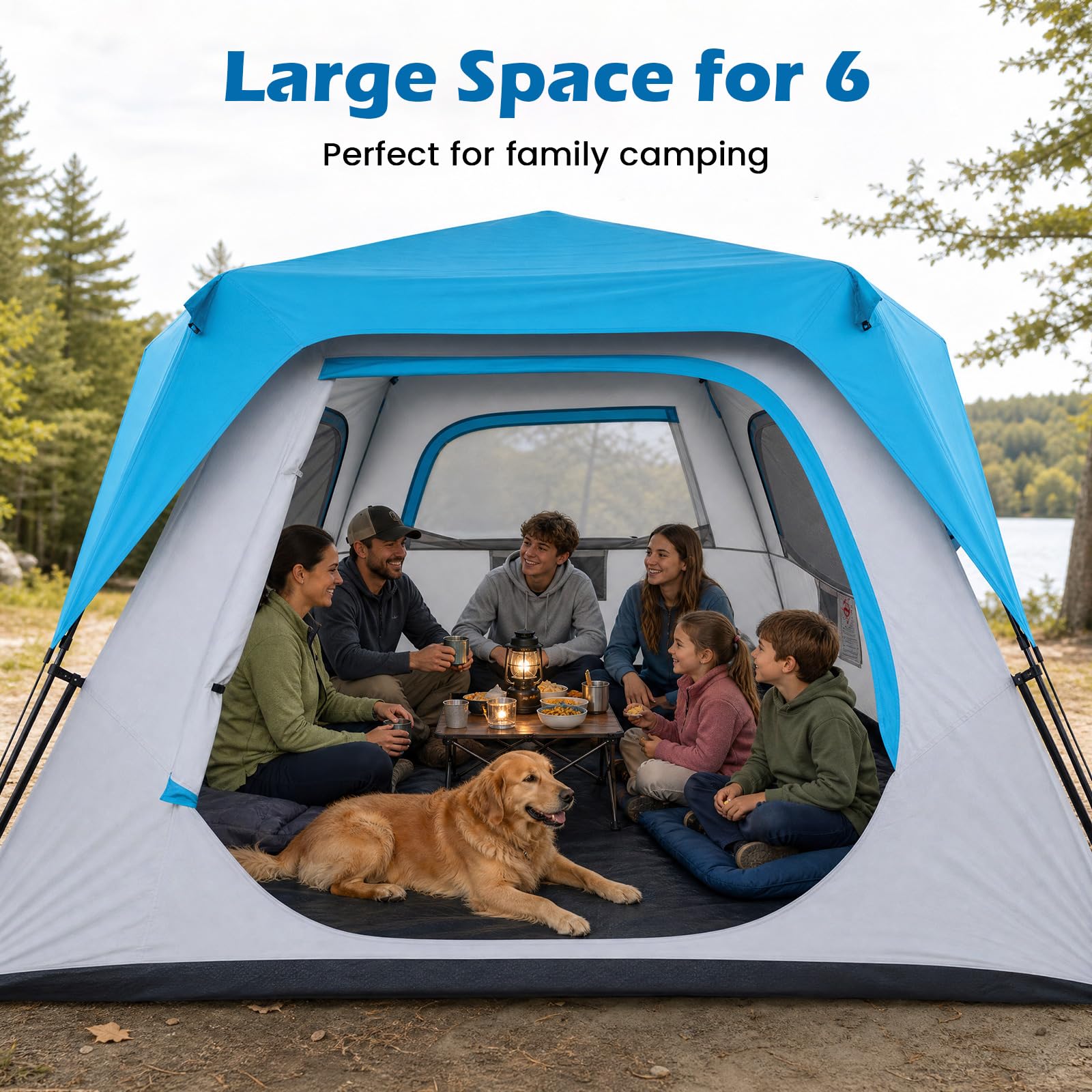 COSTWAY Tenda Pop-up con Tettoia Rimovibile per 5-6 Persone