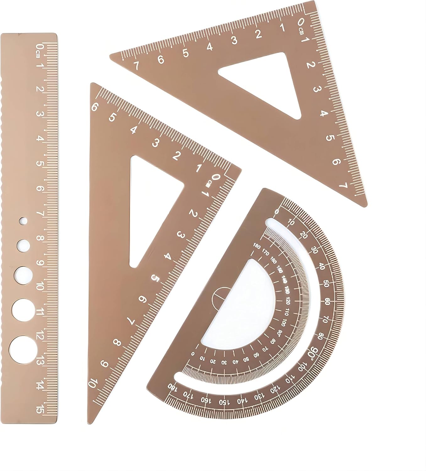 Buy Geometry Set, 4-Piece Set, Metal Protractor, Aluminum Ruler, Metal ...