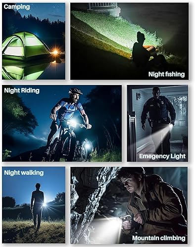 Miniatura 7 de Luces de bicicleta para montar por la noche, 2000 lúmenes luces de bicicleta con 6 LED, aluminio giratorio de 360  luz de bicicleta para bicicleta,