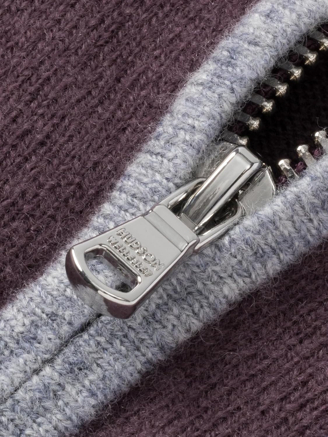 Quarter-Zip 100% Merino Wool Sweater for Men Mock Neck Pullover Contrast Trim Casual Long Sleeve Knit Tops Italian Plum Size XXL - Image 6