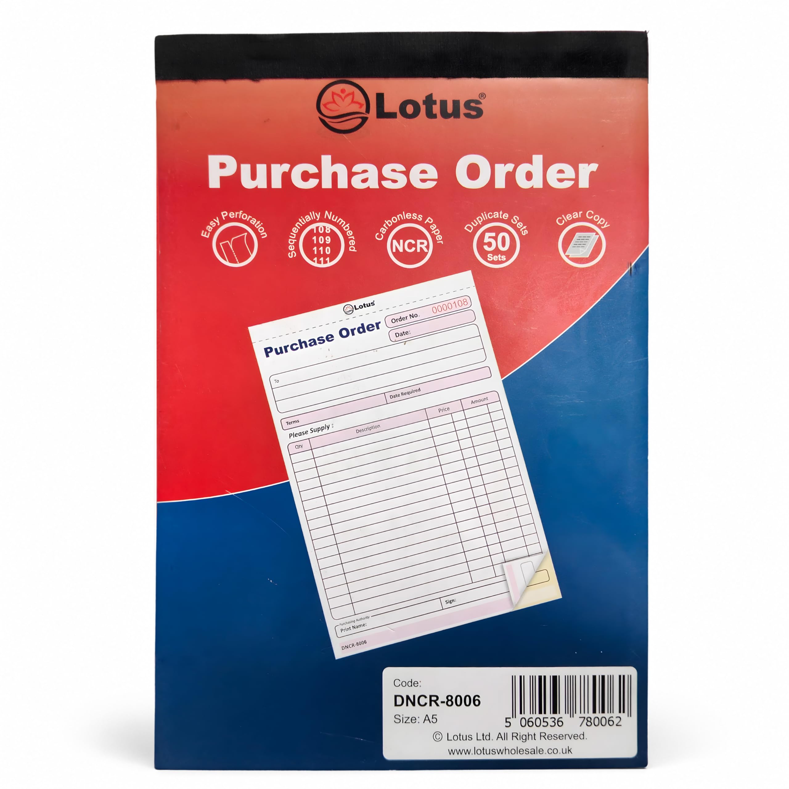 Duplicate Purchase Order Book A5 143x210mm, 2-Part NCR, 50 Sets, 25 Books