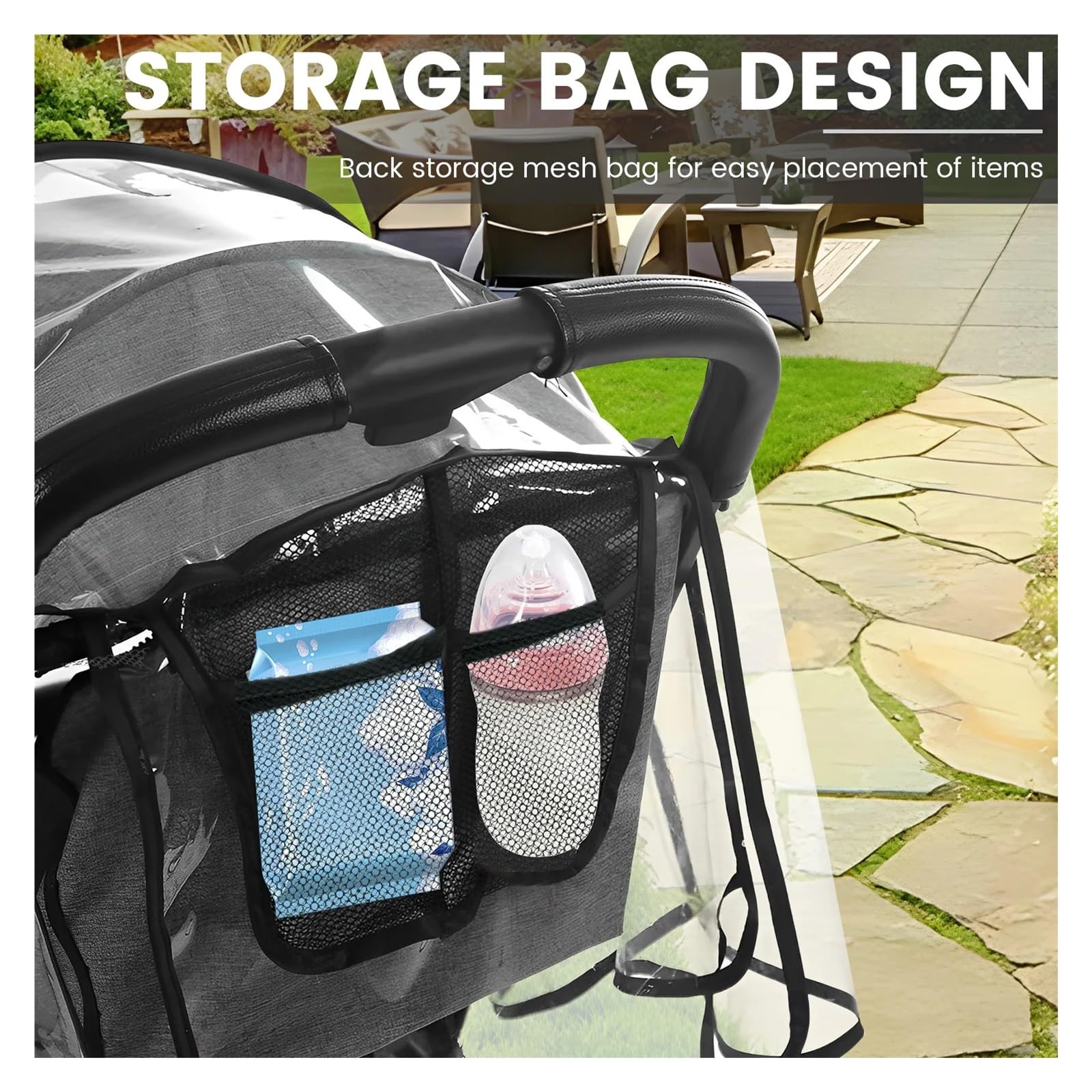 Funda de lluvia para cochecito de bebé, cubierta de lluvia, transpirable, accesorios impermeables para paraguas