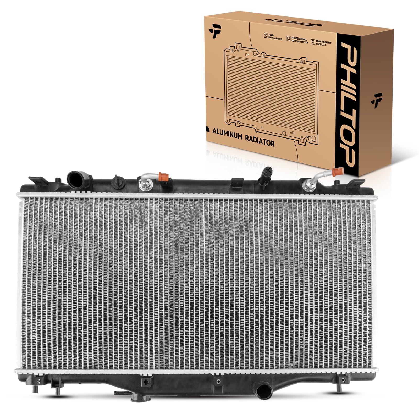 PHILTOP Automotive Replacement Engine Radiator for 2002-2006 RSX Transmission Oil Cooler Included