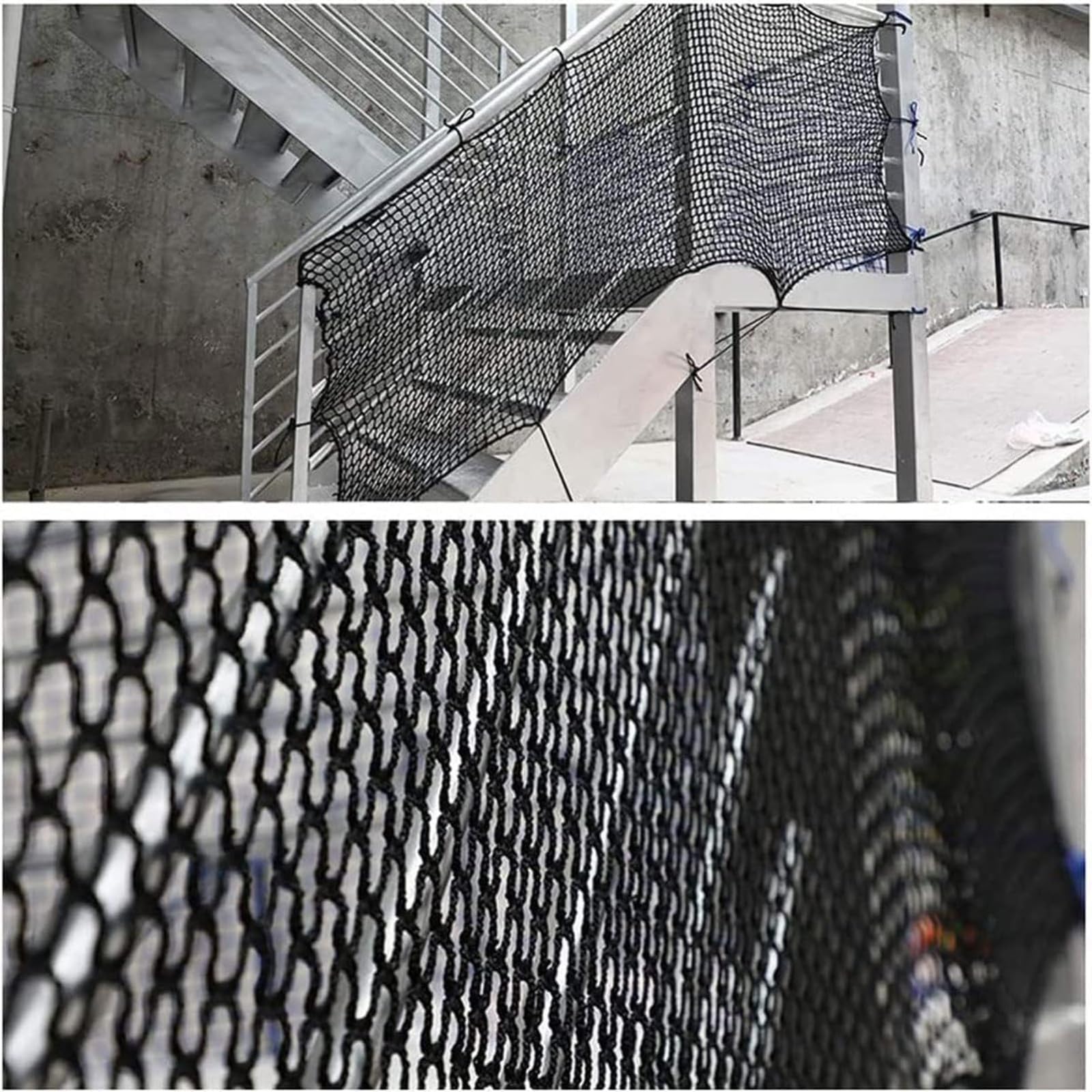 Red de seguridad personalizable de doble punto para parque infantil, duradera, color negro, partición de red de 2 x 2 m, ideal para la seguridad infantil y espacios recreativos