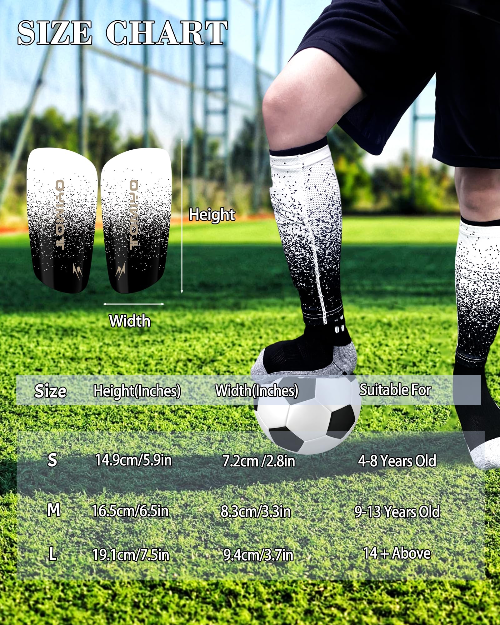 TOMIYO Espinilleras de fútbol, espinilleras de fútbol para niños de 10 a 12 años y mangas con bolsillo insertado, equipo de fútbol protector para jóvenes adultos, espinilleras de fútbol para hombres