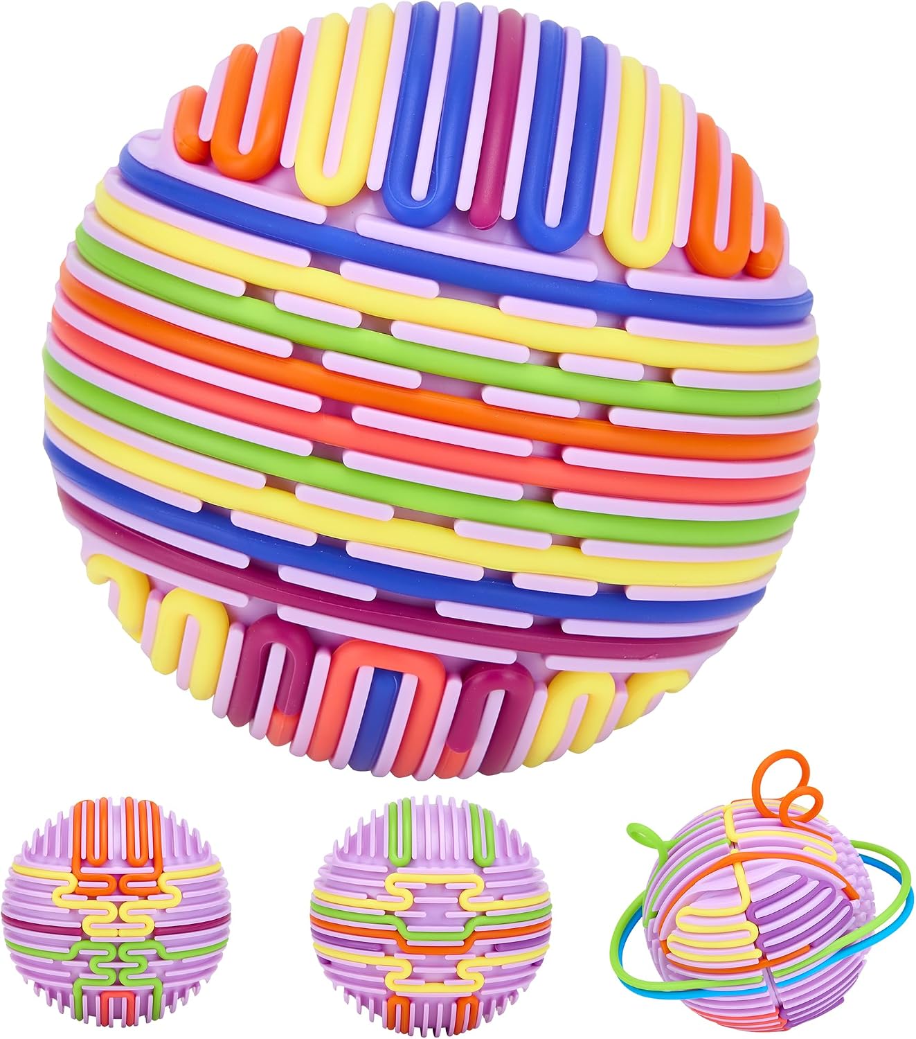 HELLO PAPAYA Sensory Fidget Toy for Kids Adult,with 24Strings Activity Ball