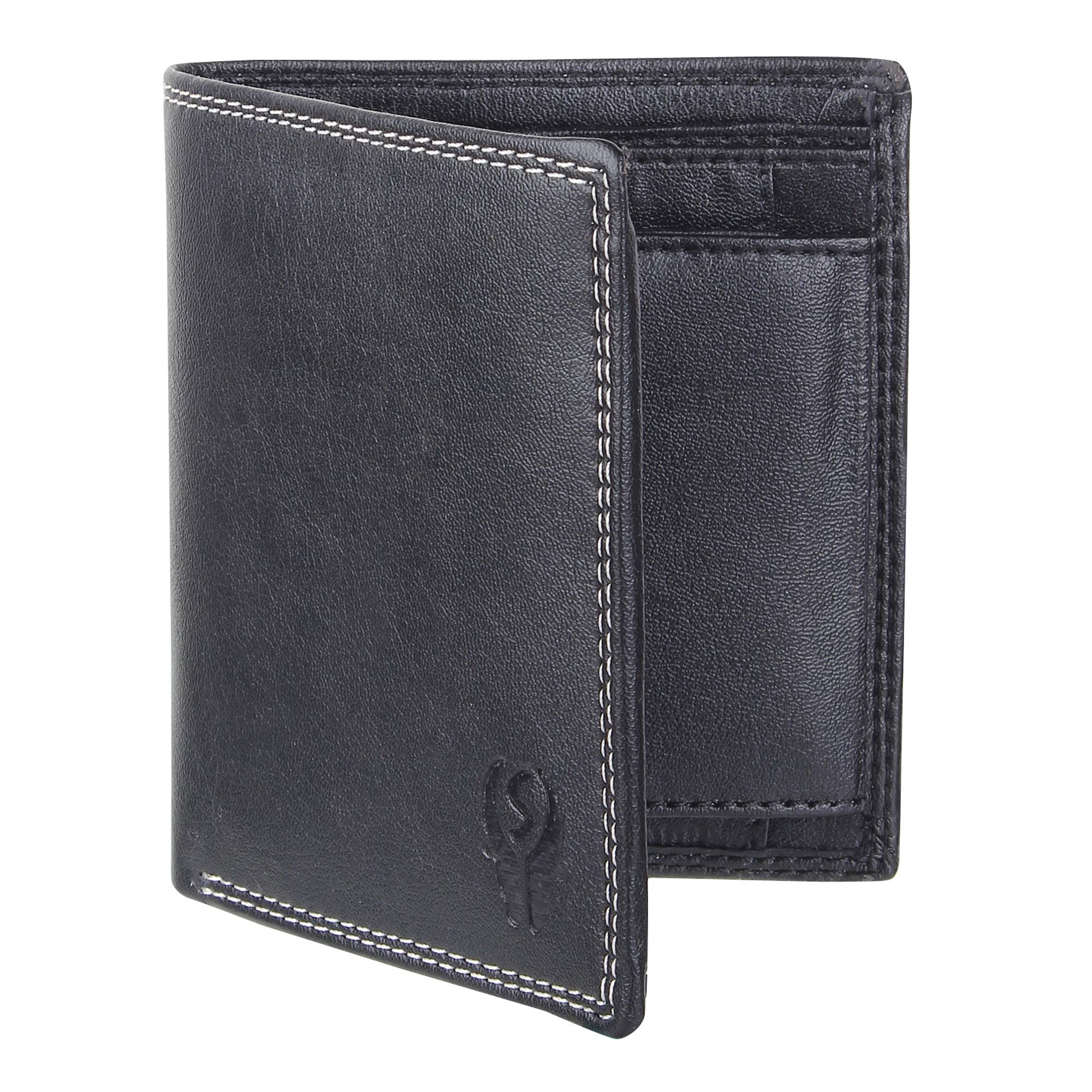 SAMTROHMen's PU Leather Wallet, Black