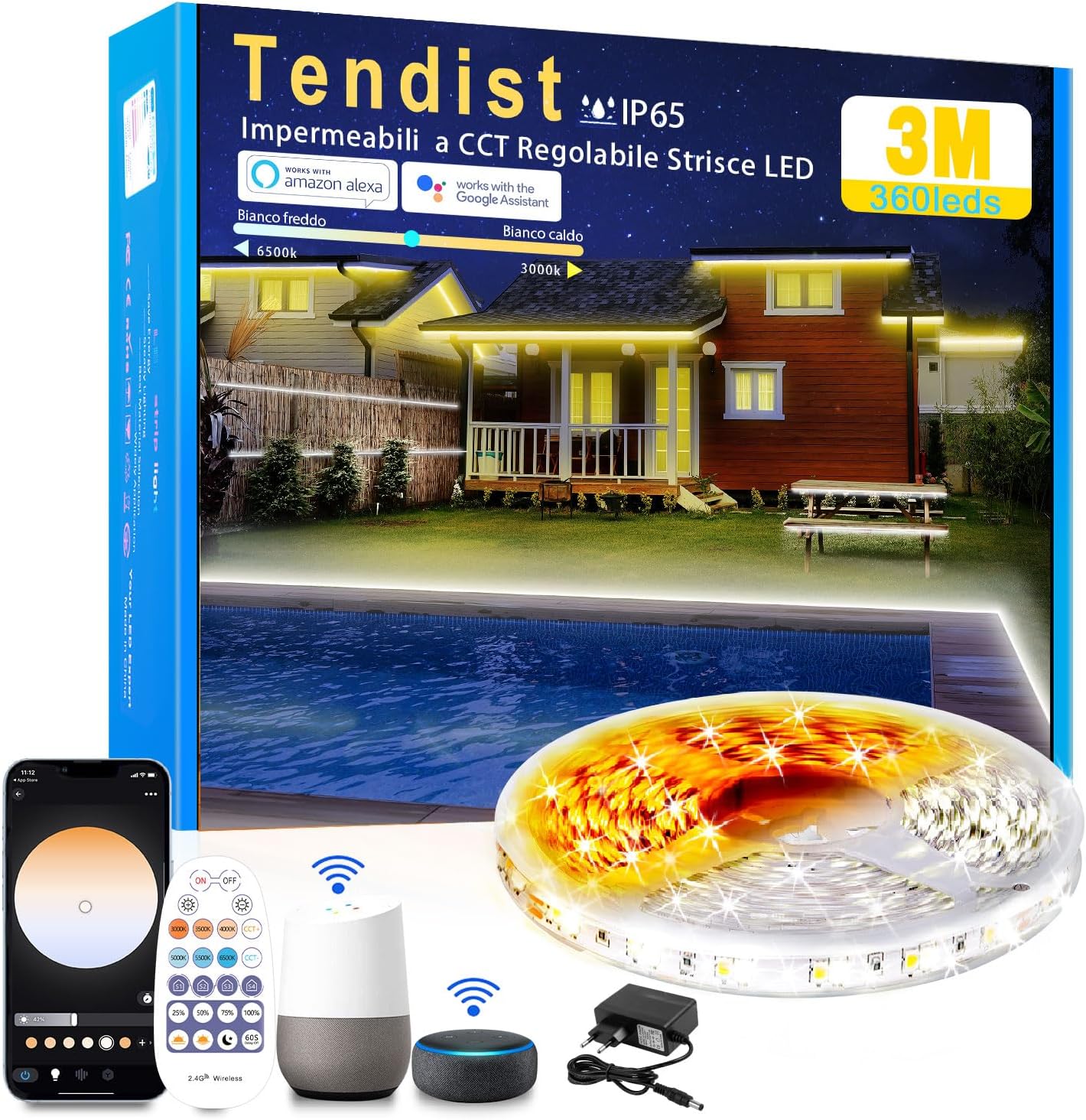 Nordic Hygge 100 Ft. LED Outdoor String Lights Plug-in With 52 Shatterproof St38 Vintage Edison Bulbs B0b4nt4j28