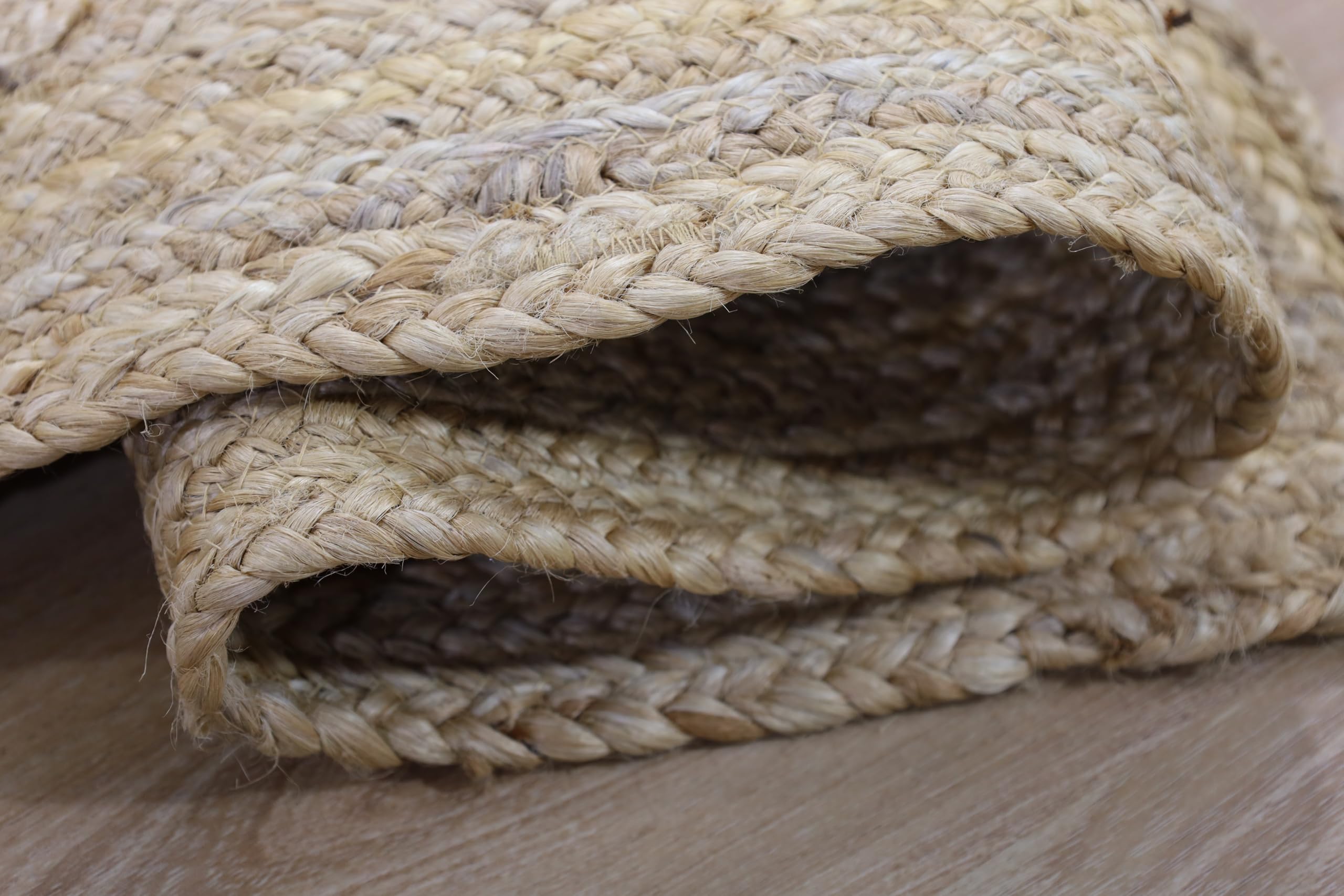 MY-RUG Jute Teppich 120x120 cm - Juteteppich Handgewebt - Natur Beige | Nachhaltiger Sisalteppich in Sisal-Optik, OEKO-TEX zertifiziert, ideal für Wohnzimmer, Boho-Stil und Saugroboter geeignet