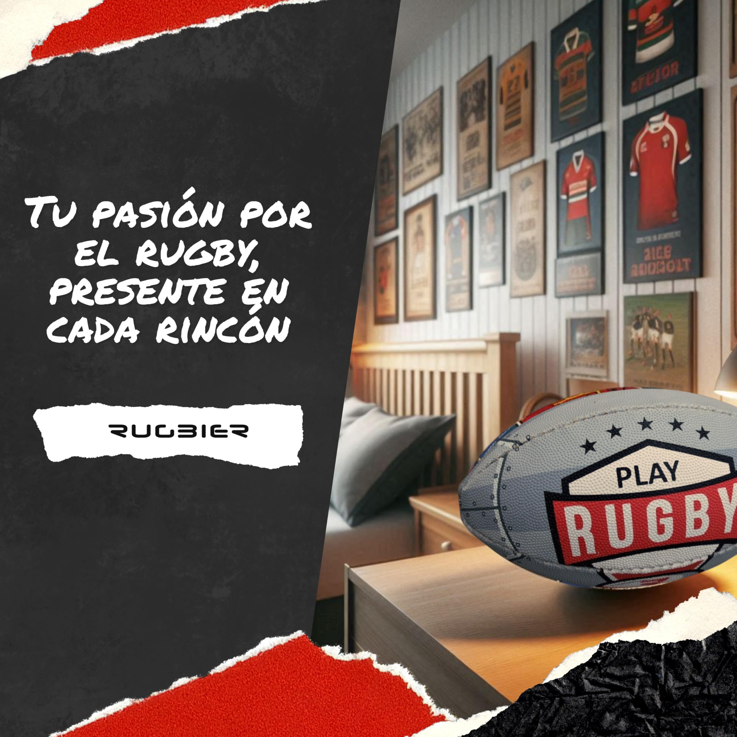 Mini Balón de Rugby para Niños y Niñas T2 – Iniciación y Entrenamiento - Balón Promocional - Regalo Rugby - Modelo Shark