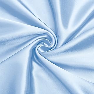 VACVELT Charmeuse Satin Fabric by The Yard, 60 Inch Wide Baby Blue Satin Fabric Shiny & Soft Cloth Fabric, Silky Satin Fabric for Bridal Dress, Wedding Decorations, Crafts, Sewing, Draping (1 Yard) - Buy now