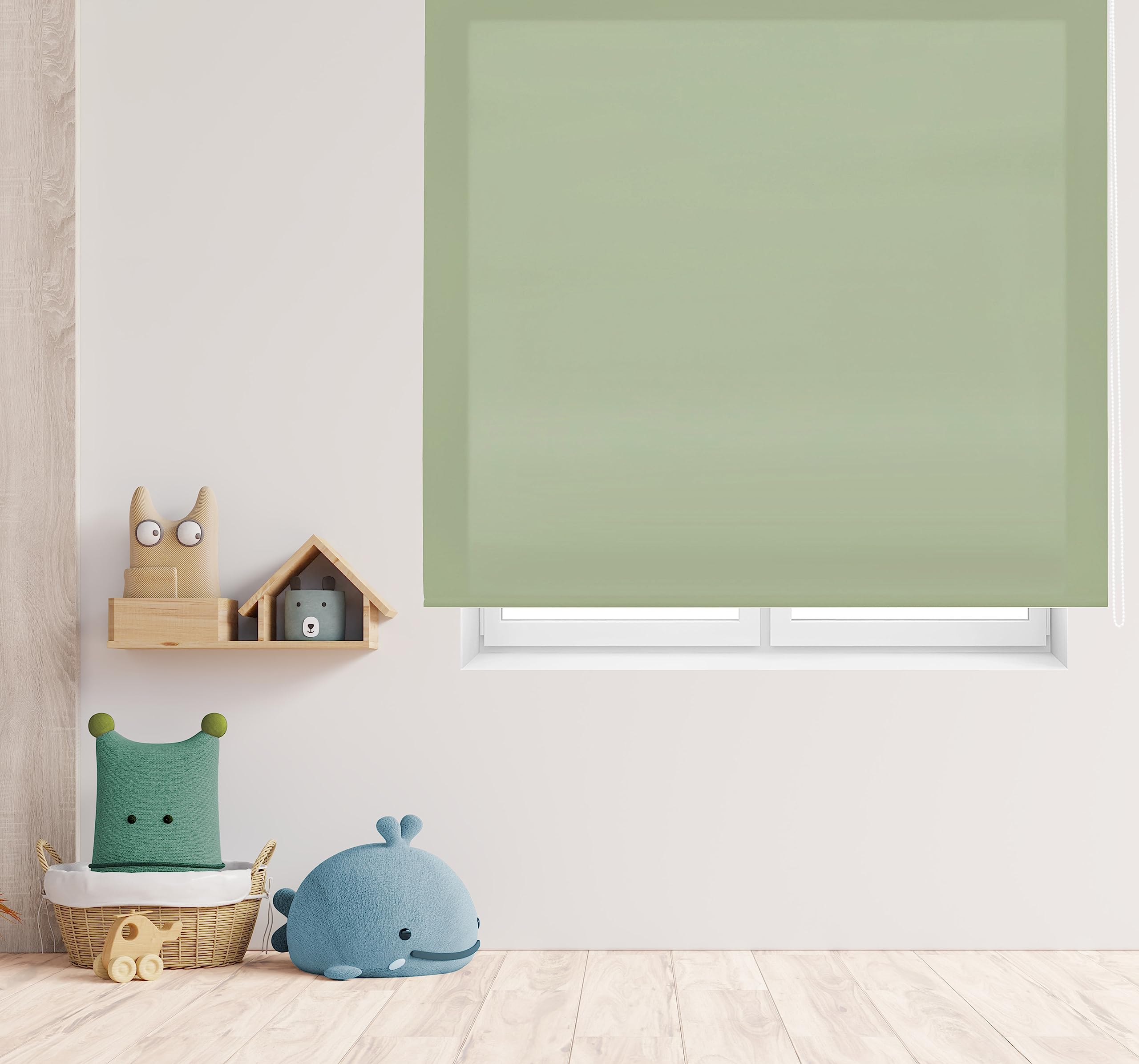 Store Enrouleur translucide uni de qualité supérieure 180 x 175 cm - Store Enrouleur translucide Vert Pastel - Store Enrouleur pour fenêtres 177 x 170 cm