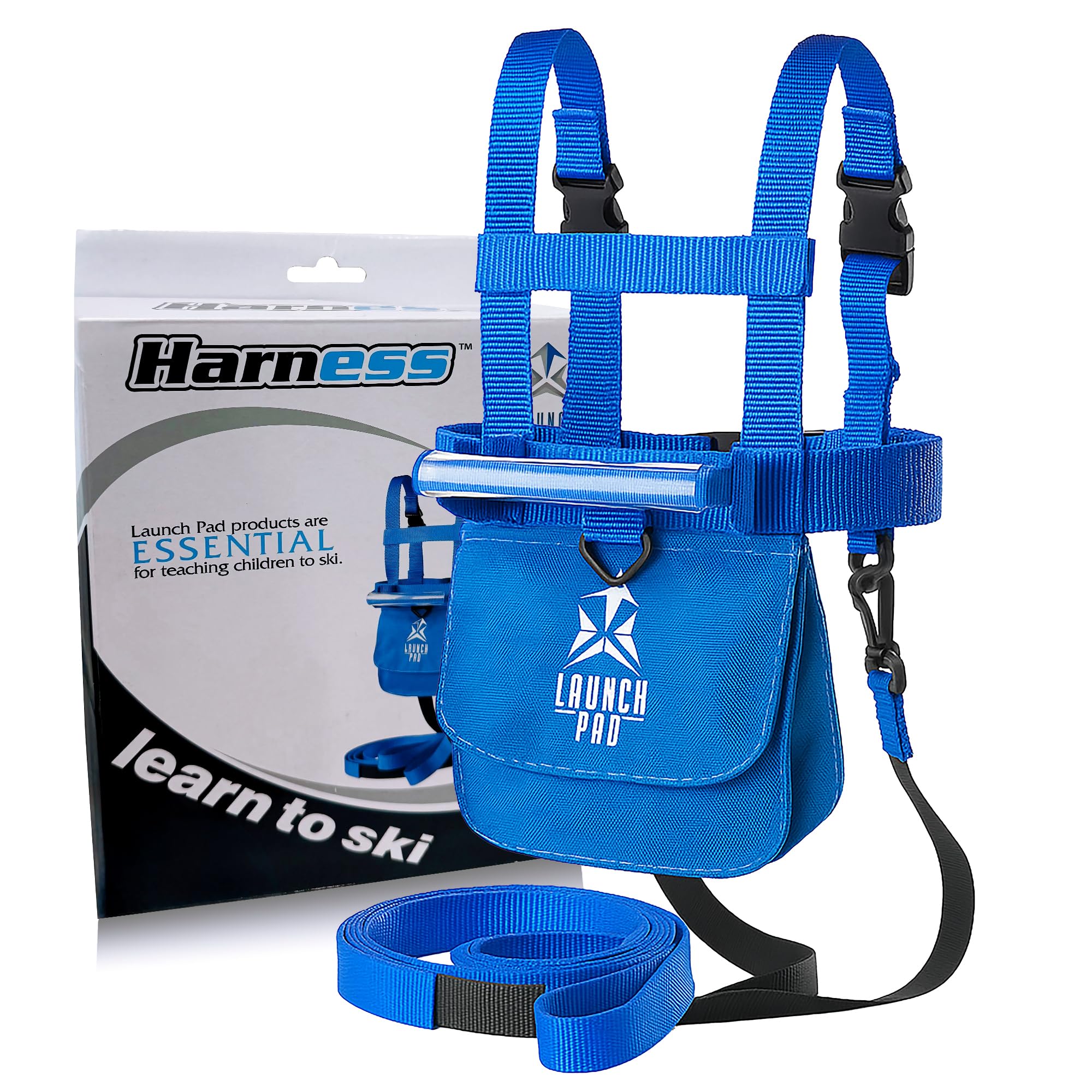 Launch Pad Toddler Ski Harness with Leash - Ski Harness for Kid w/ 7' Elasticized Leash, Easy Lift Handle & Built-in Backpack