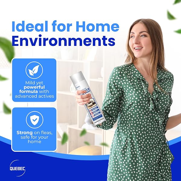 Quebec Household Flea Spray for the Home – Powerful Flea & Pest Control for Home, Effective Against Fleas, Ticks, Bed Bugs, A - 5