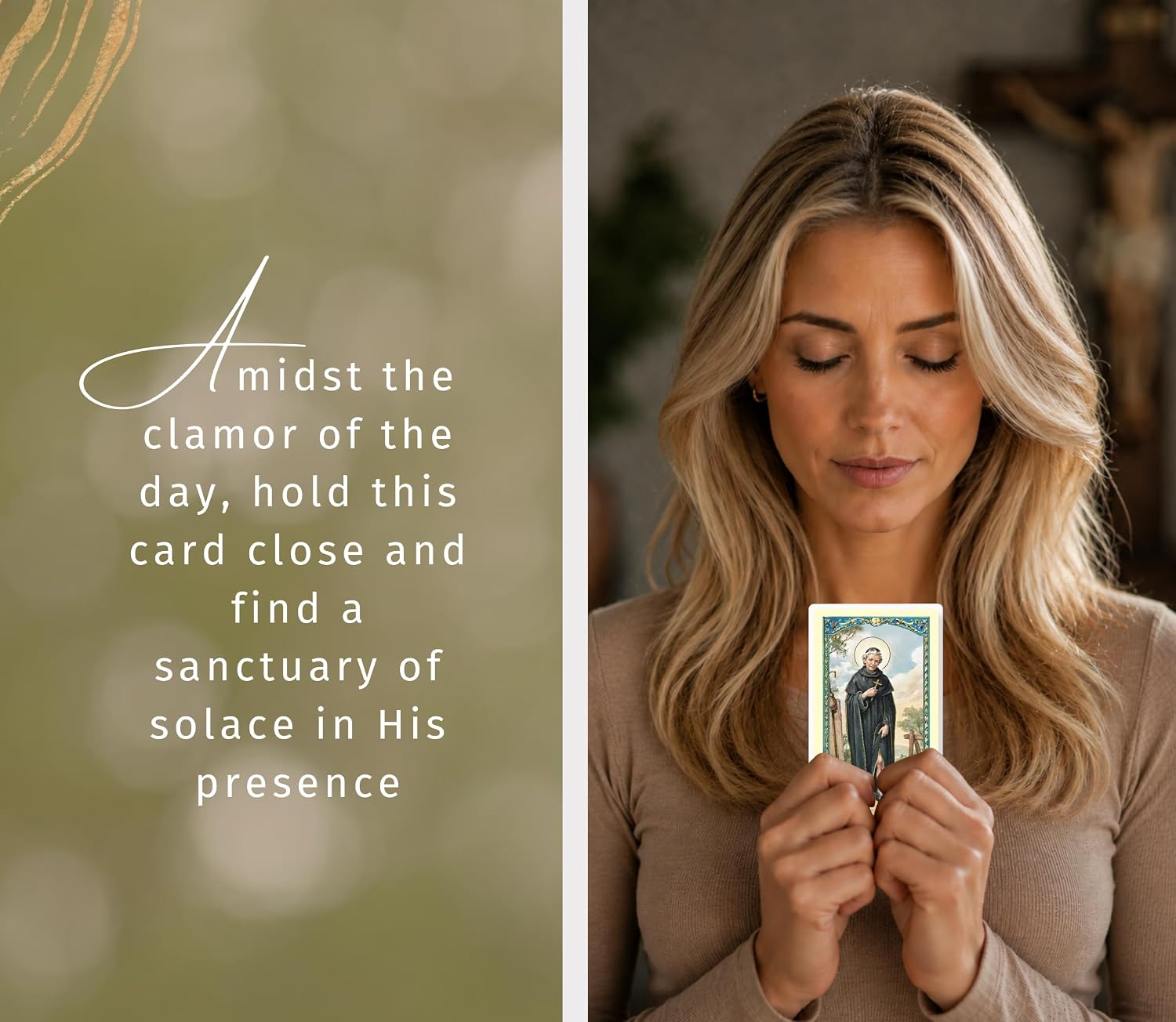 Trendzeen Saint Peregrine Chaplet - 8" St. Peregrine Laziosi Rosary, Laminated St Peregrine Prayer Card, Our Father Prayer Card - St Peregrine Chaplet Rosary Set, Total 3 Items