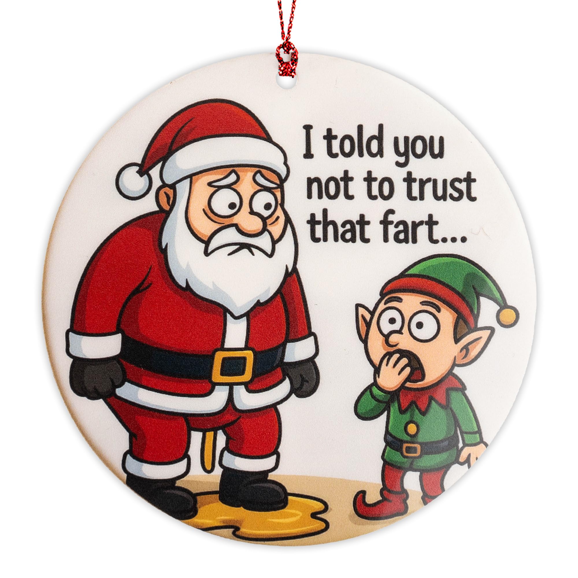 Funny Inappropriate Christmas Ornament, Naughty Reindeer Ornament, White Elephant Gift, Funny Ornament for Adults, Acrylic Holiday Keepsake