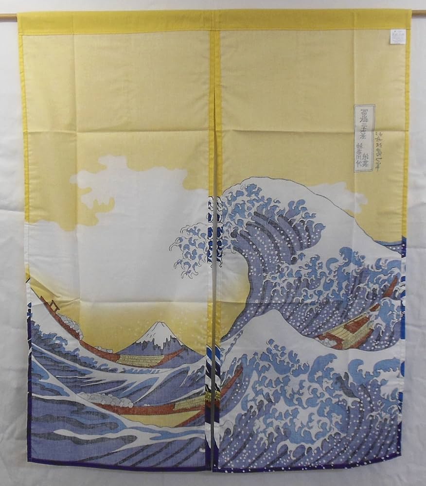 暖簾　浮世絵　レトロ cloth shop 布や のれん 暖簾 日本画 浮世絵 日本製 MADE IN