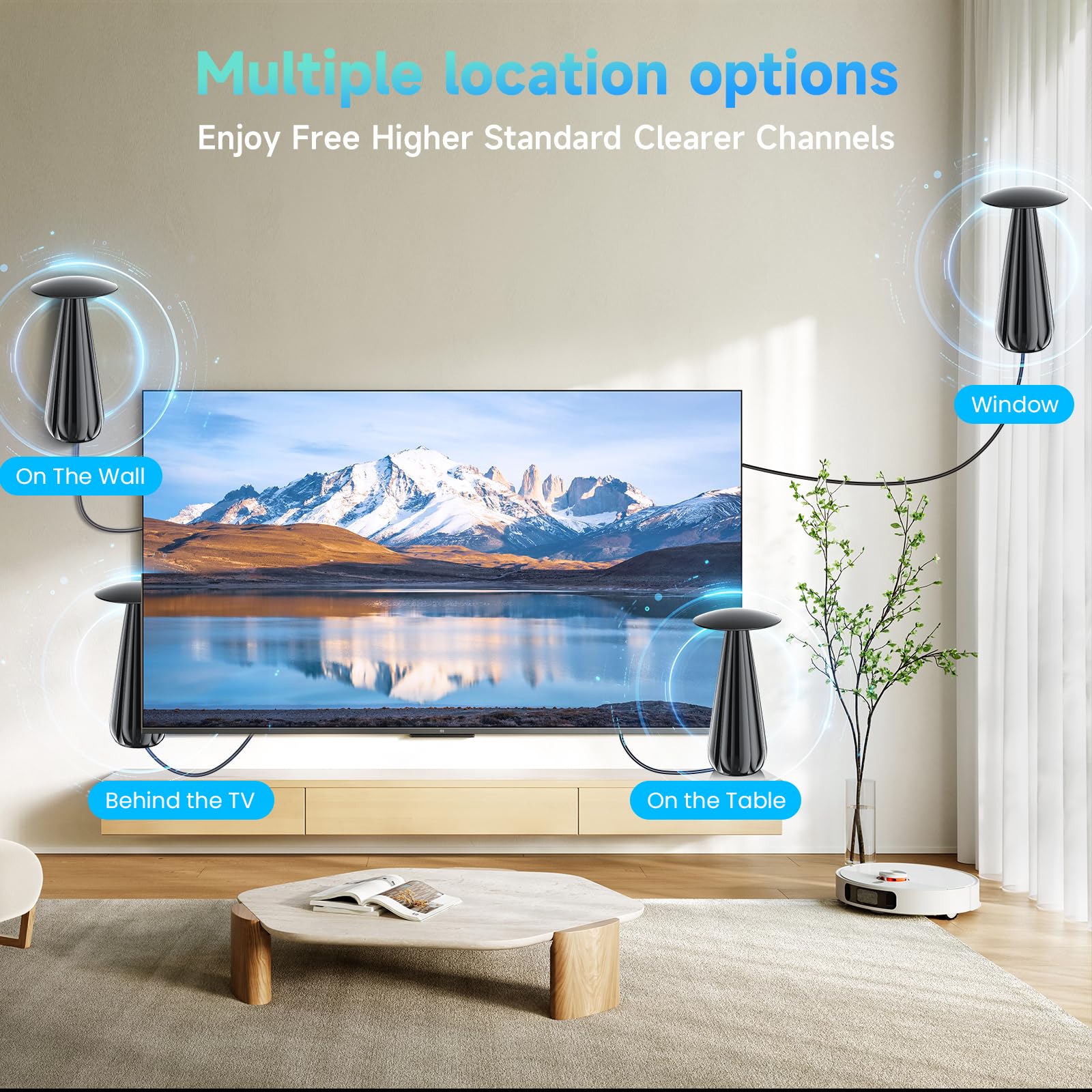 Range Antenna TV 5000+ miglia, antenna digitale per Smart TV, amplificatore di segnale, supporta 4k 8k - cavo coassiale