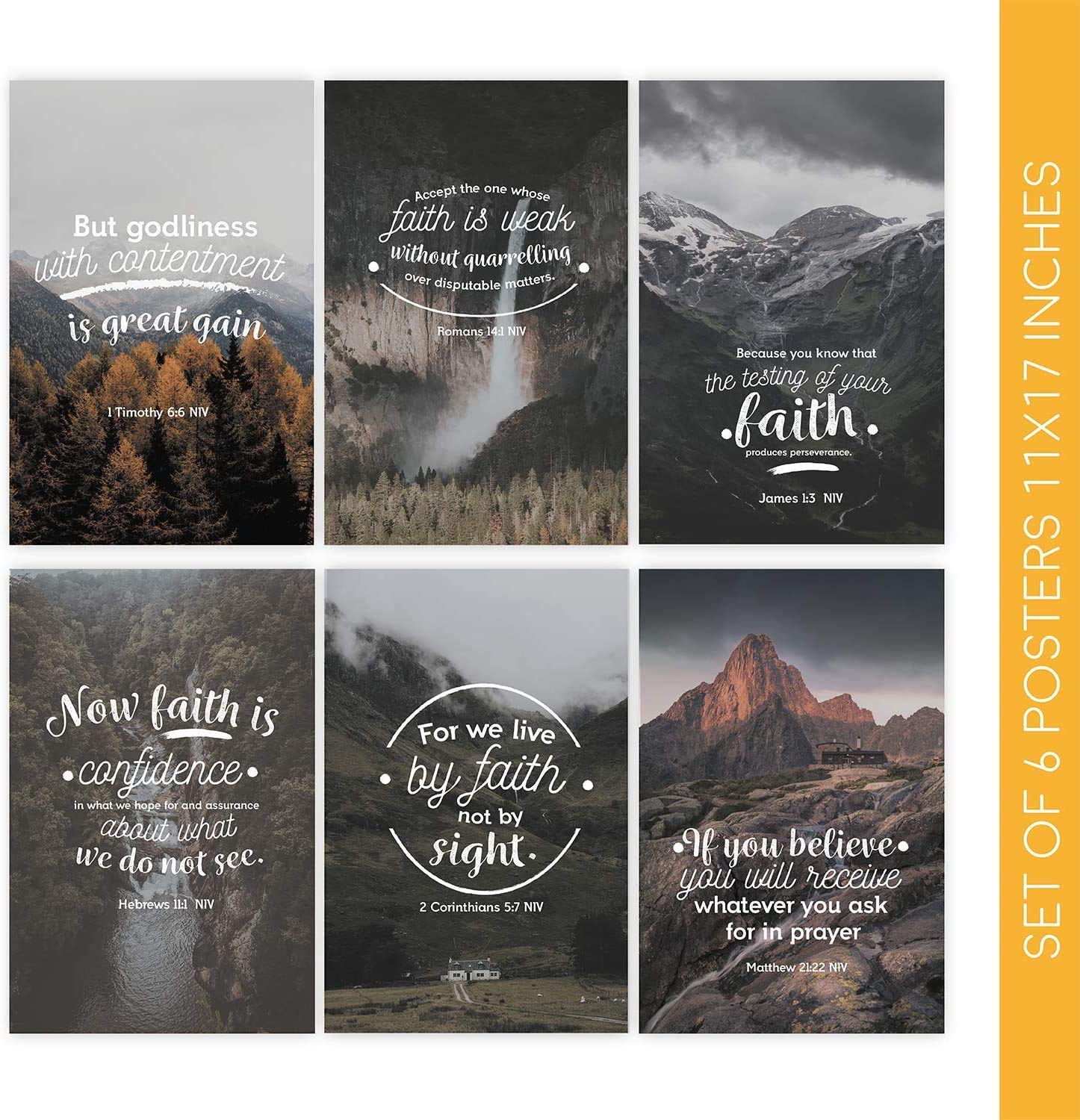 Buy Bible Verse Wall Art Six 11X17 Bible Verse s These Christian