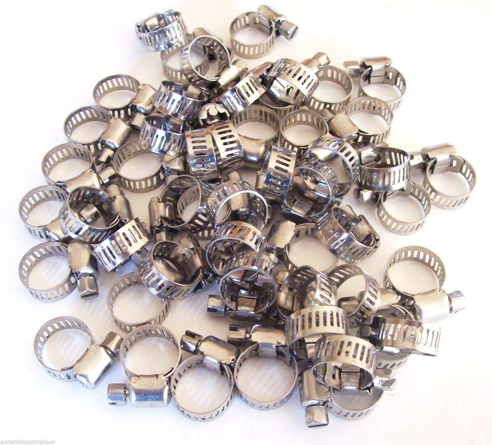 50pc Stainless Steel Hose Clamps 1/2