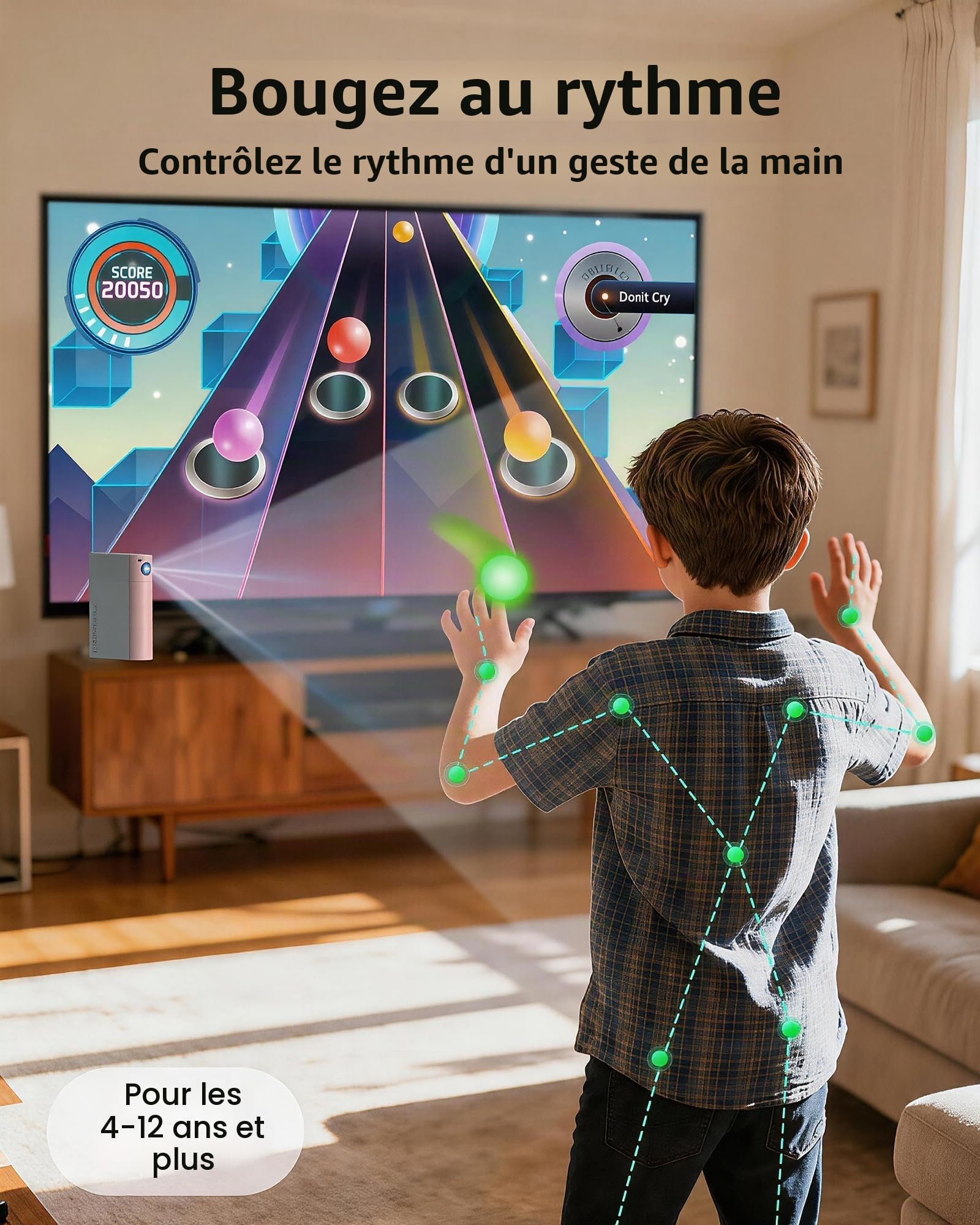 Console de Jeu AR à Mouvement Enfant:Jeu Vidéo Plug & Play - Cadeau 3+ Rose | pour des Jeux Actifs en Intérieur des Moments de Plaisir en Famille et des Fêtes; Cadeau pour Garçons et Filles