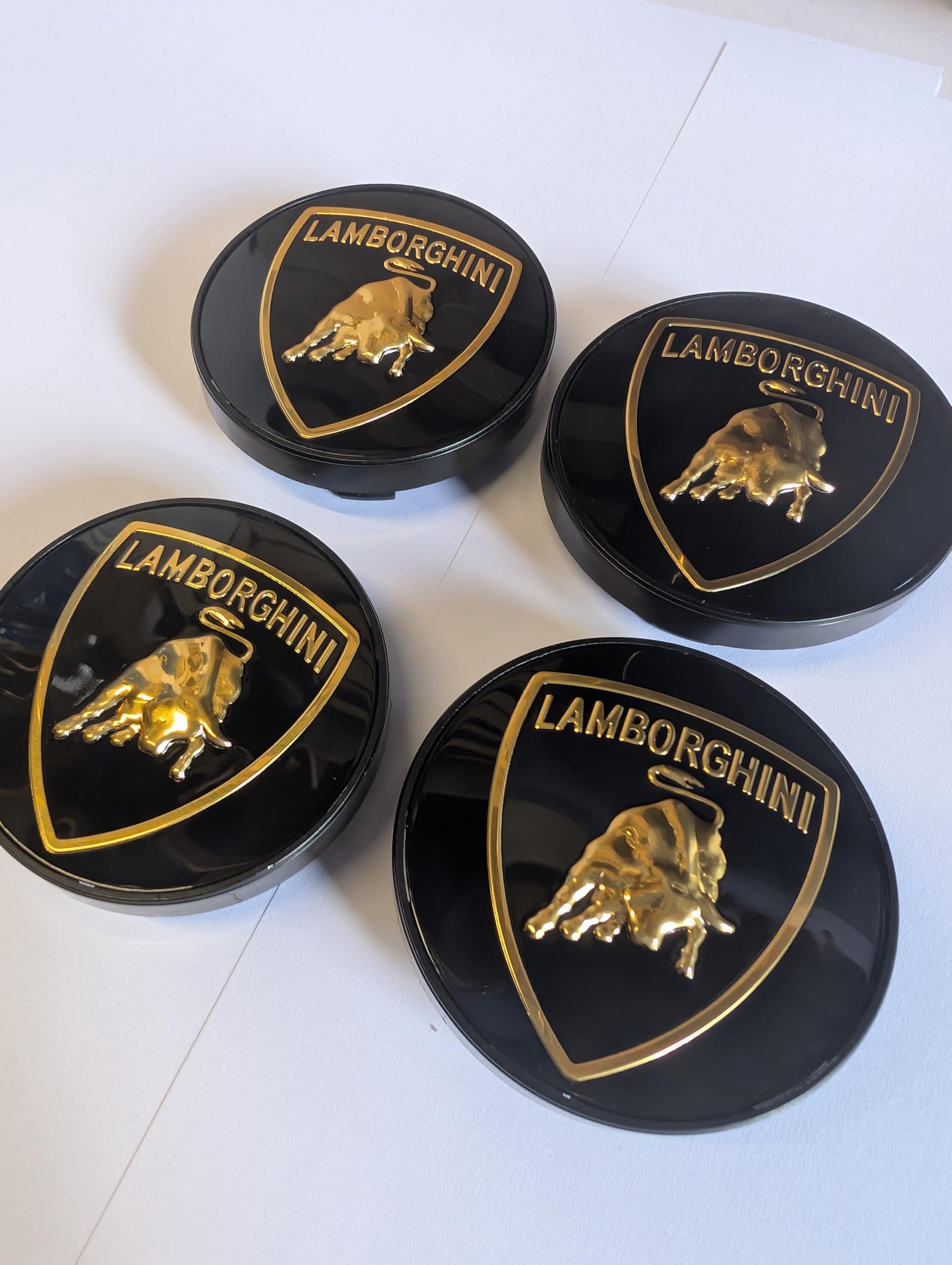 Kykj 4 Pcs 60Mm Car Hub Centre Caps For Lamborghini Urus Aventador Gallardo Huracan, Hub Cap Wheel Hub Caps Protector Cover Replacement Wheel Cover Hub Caps Accessories