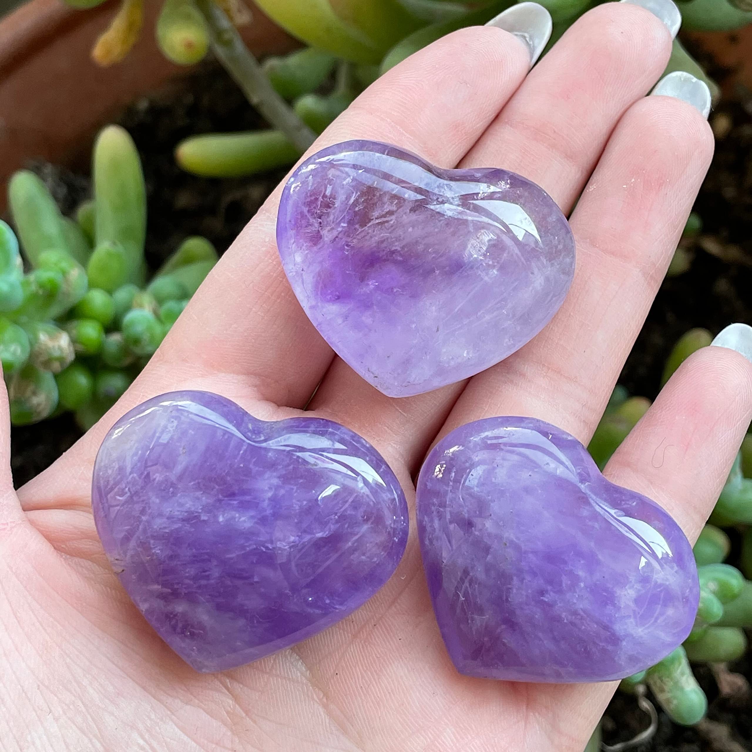 Amazon.co.jp: アメジスト結晶天然アメジスト水晶彫刻ハート形の飾り
