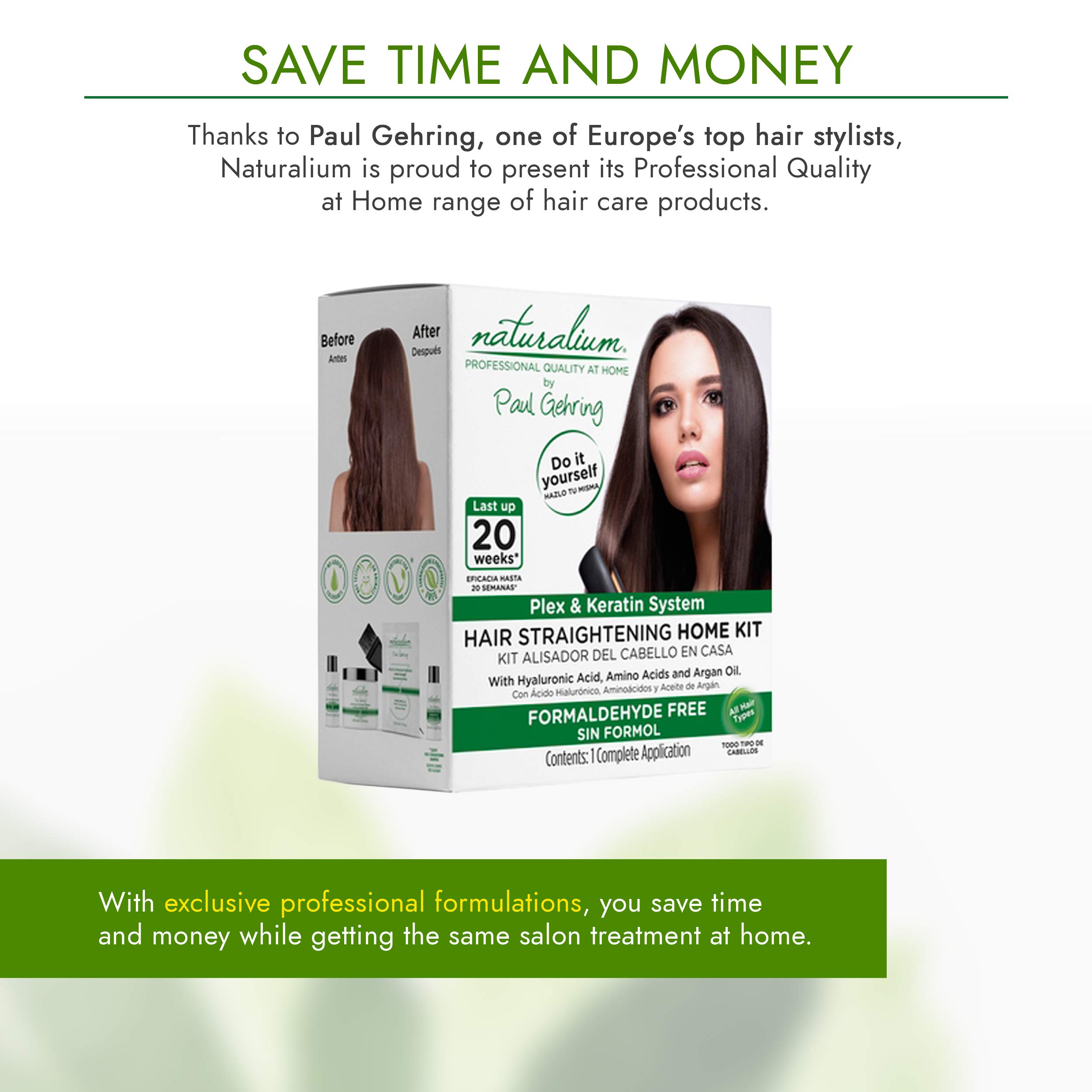 Hair Straightening Home Kit by Naturalium Professional Quality at Home