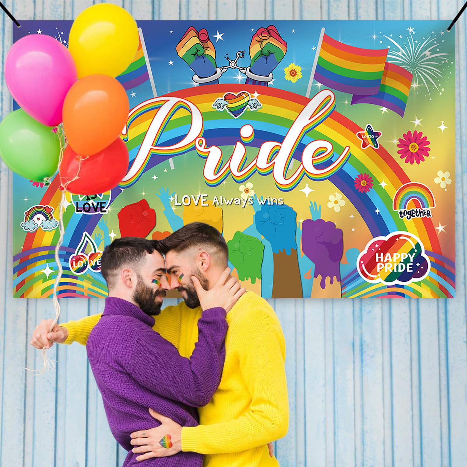 Pride-Banner Regenbogen-Flagge – 304,8x50,8 Cm, 100% Polyester, Mit Metallösen, Für Outdoor & Indoor, LGBT-Dekoration