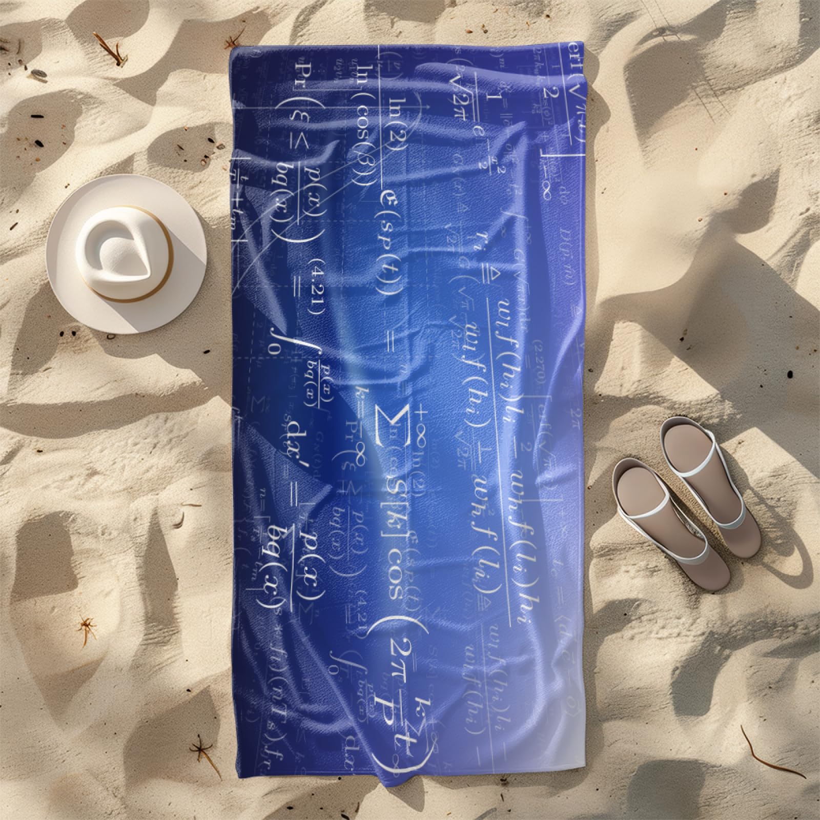 Telo Mare Microfibra 210x230 Gradiente Blu Telo Spiaggia Grande Antisabbia,XXL Asciugamano Mare, Asciugatura Rapida, Stuoia Spiaggia Leggero E Portatile